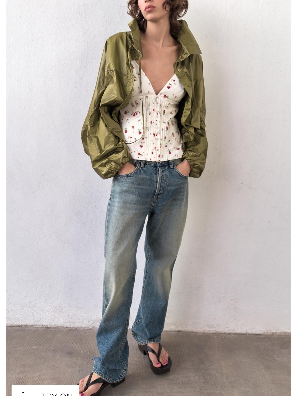 Zara Floral Button Down Top